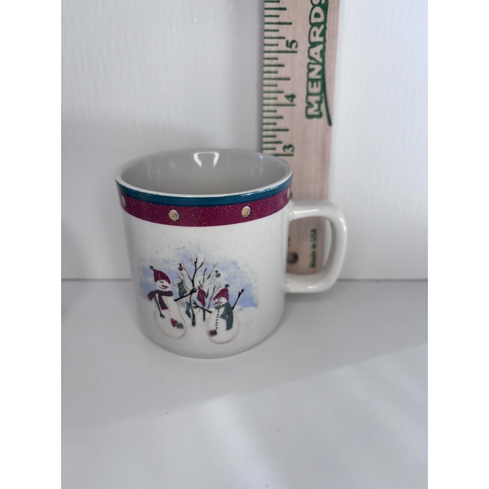 ⛄️Set Of 4 Royal Season Stoneware Snowman Snowmen Mugs Coffee Cups - Picture 5 of 6